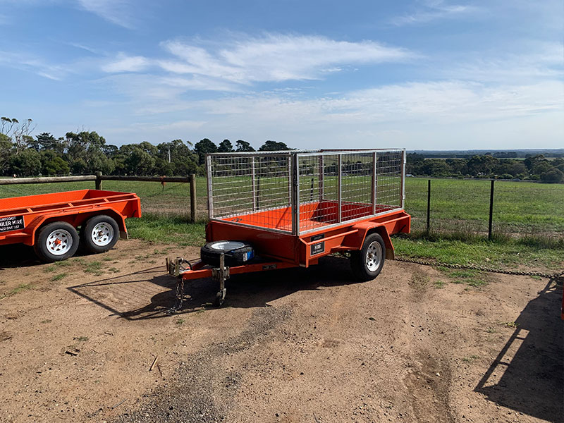 8 x 5 Single Axle Caged Trailer